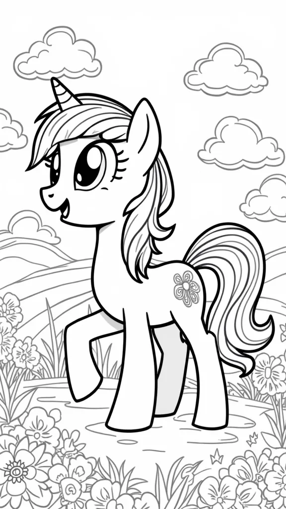 My Little Pony Rainbow Dash Páginas para colorear